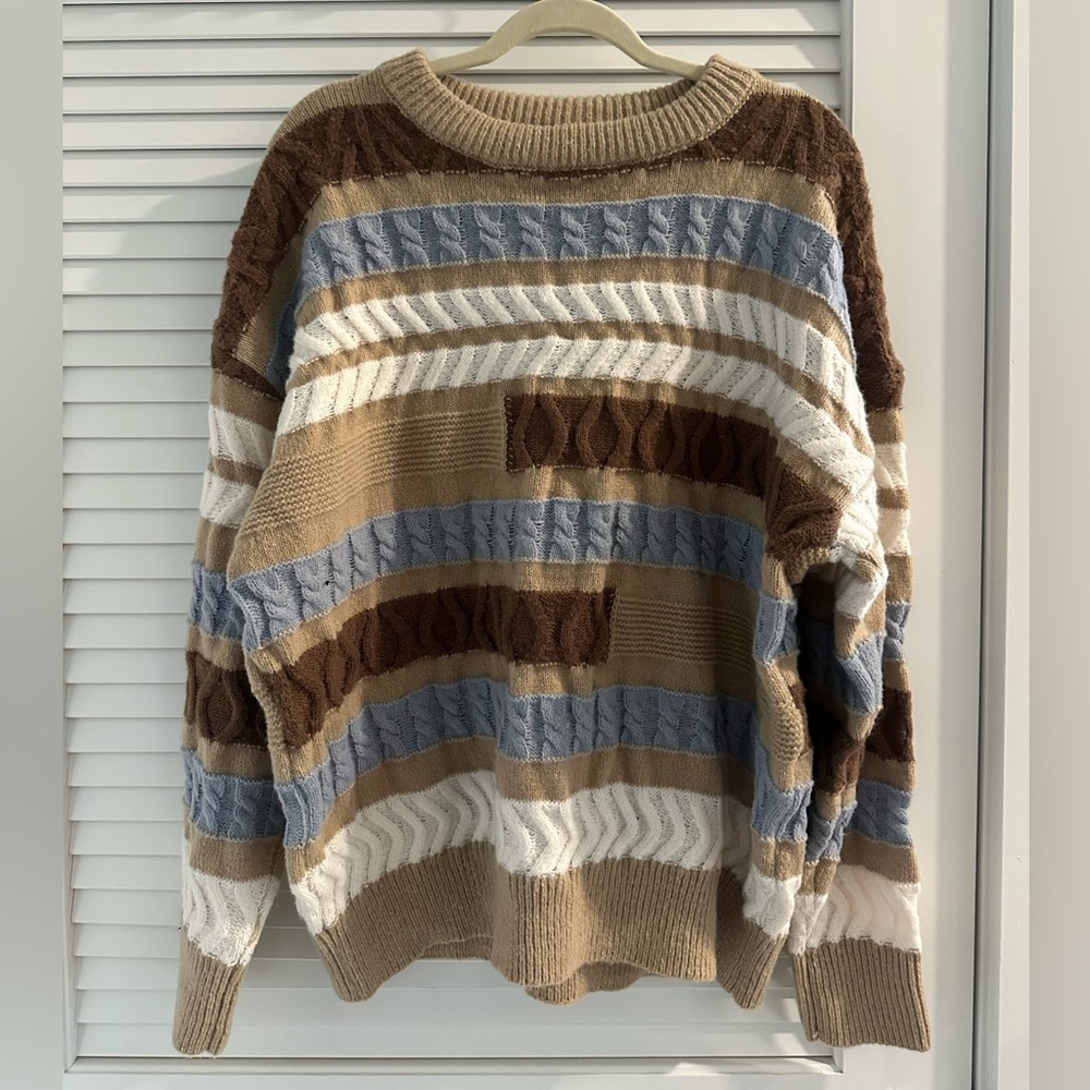 NEW Men/Unisex Multicolor Striped Sweater
